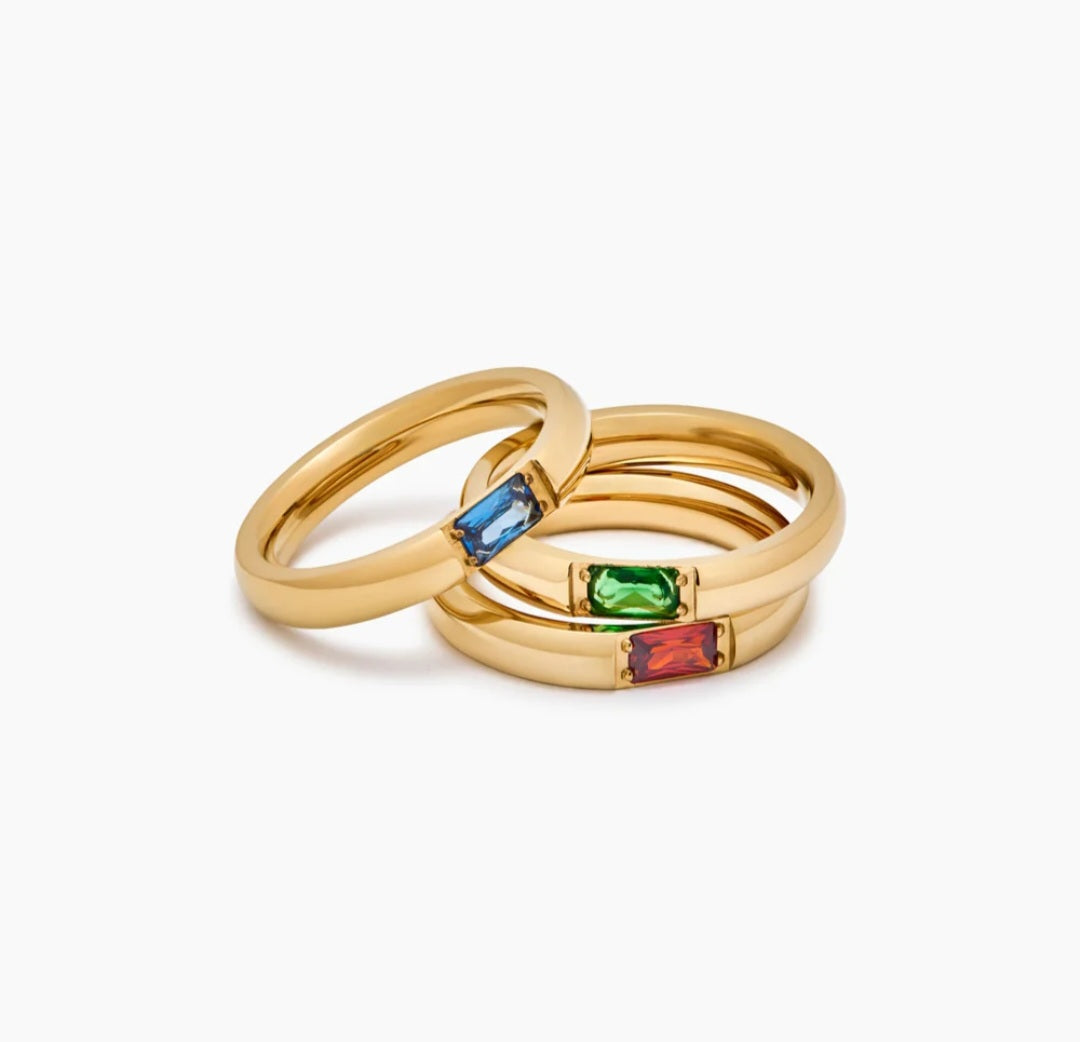 Anillo Birthstone Delicado