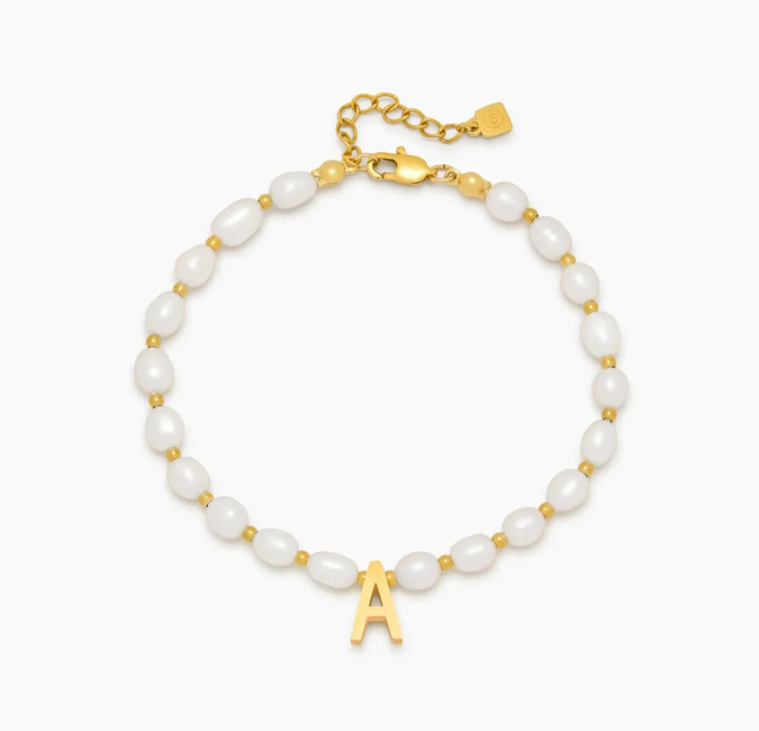 Pulsera Initial Perla