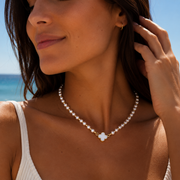 Collar Trébol Perla
