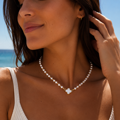 Collar Trébol Perla