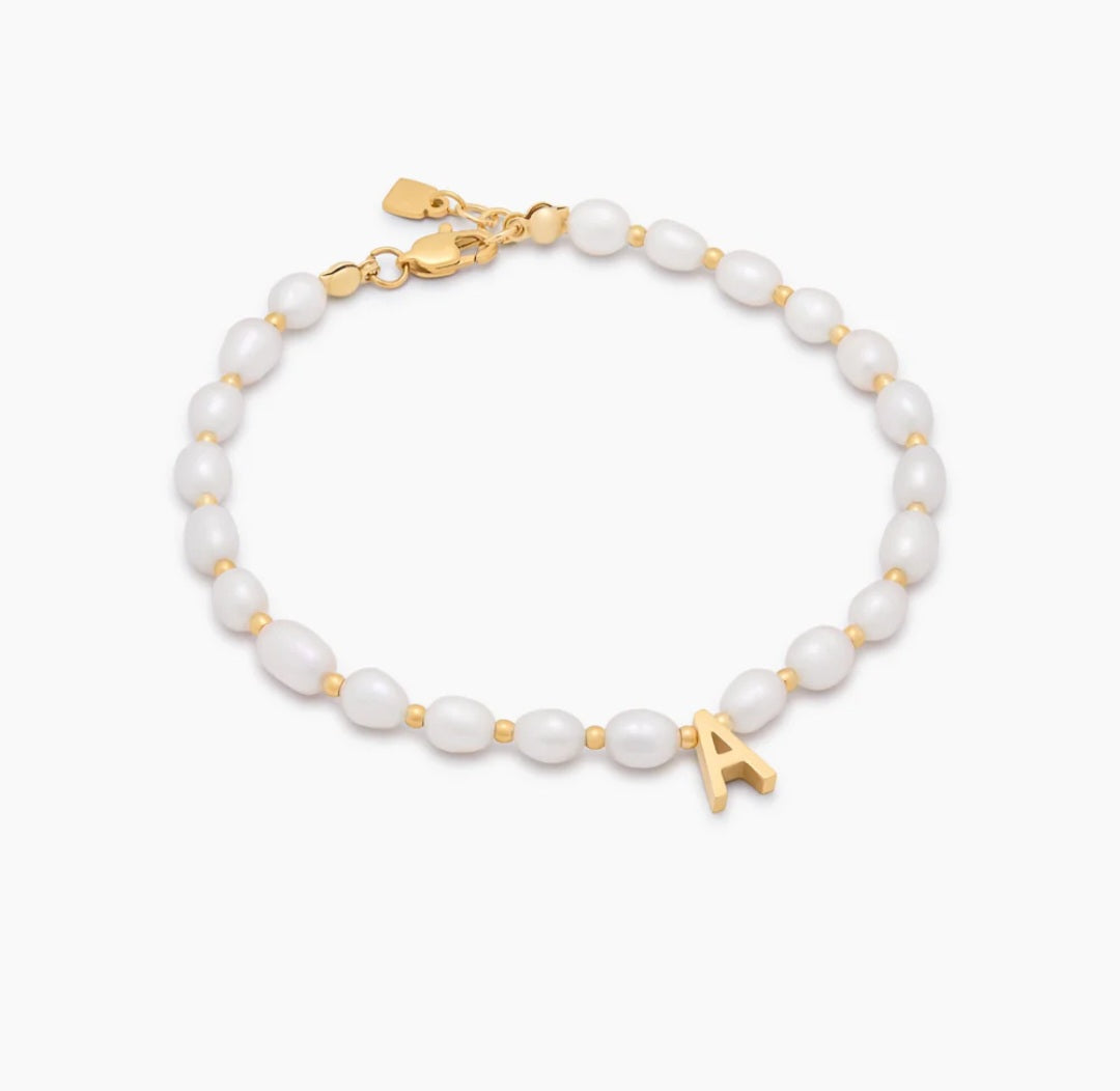 Pulsera Initial Perla