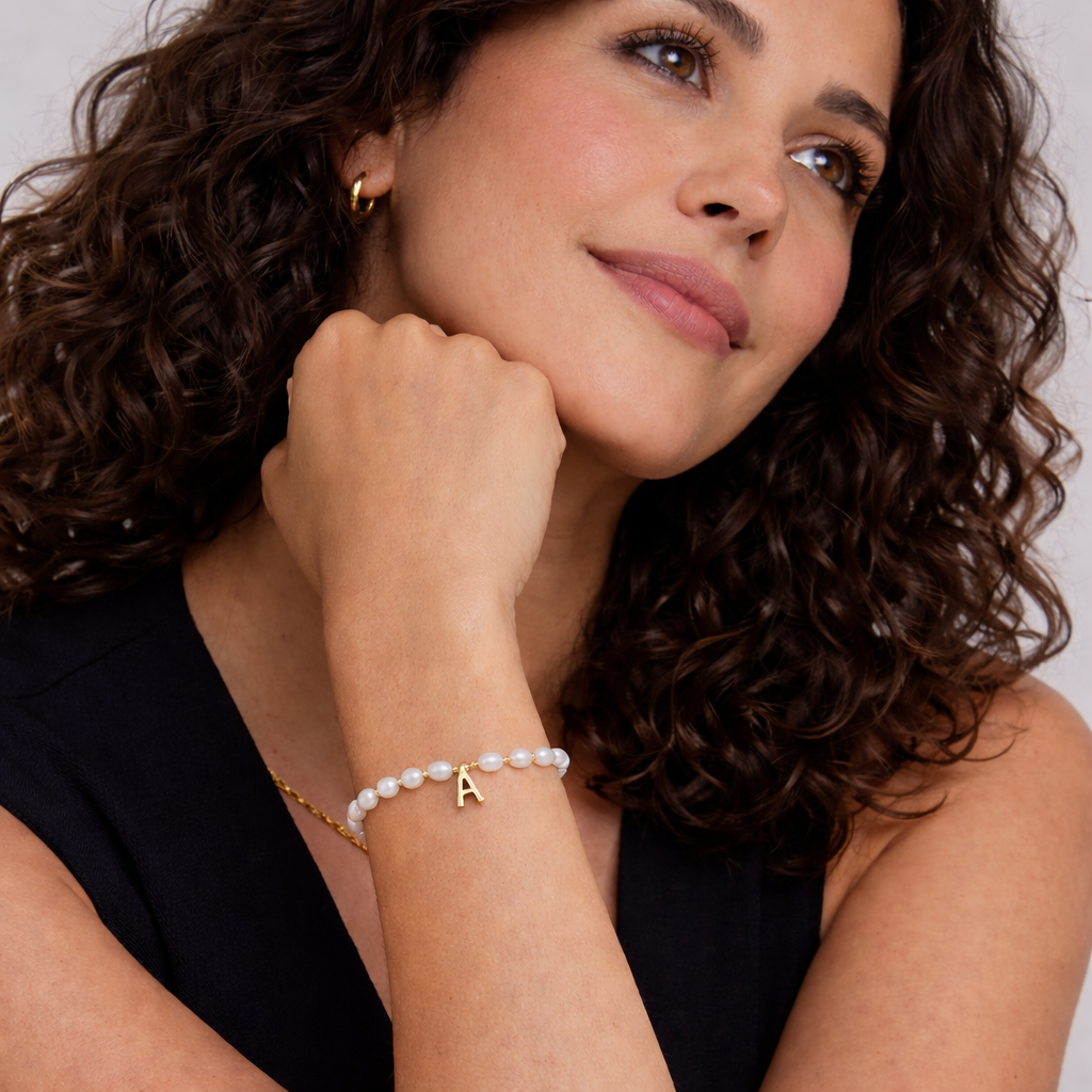 Pulsera Initial Perla