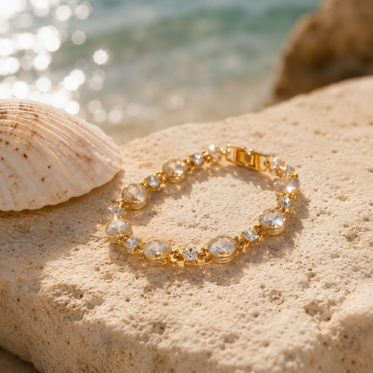 Pulsera Celeste Cristal