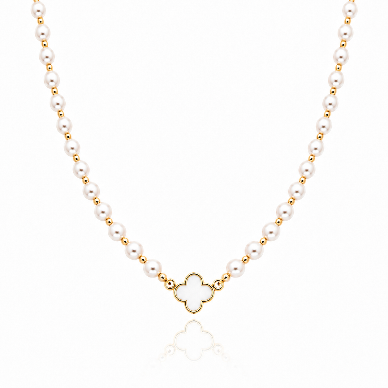 Collar Trébol Perla