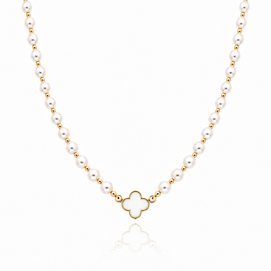 Collar Trébol Perla