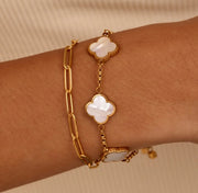 Pulsera Trébol Nácar