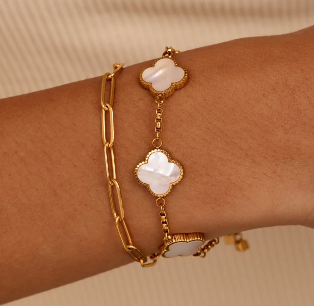 Pulsera Trébol Nácar