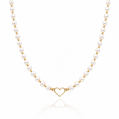 Collar Corazón Perla
