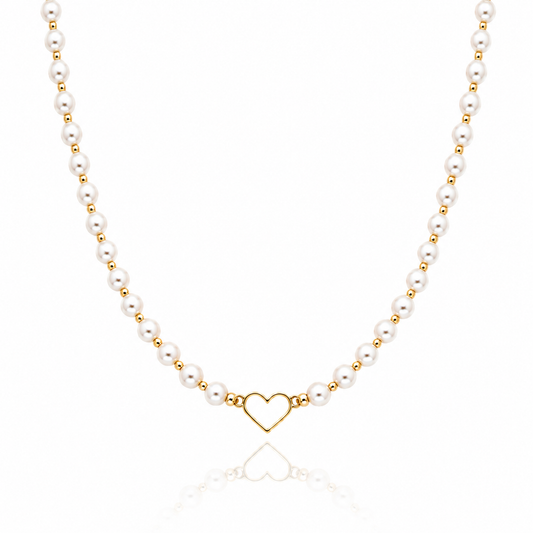 Collar Corazón Perla