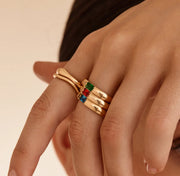 Anillo Birthstone Delicado