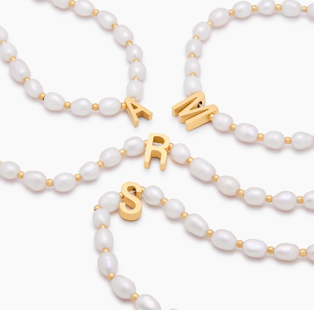 Pulsera Initial Perla