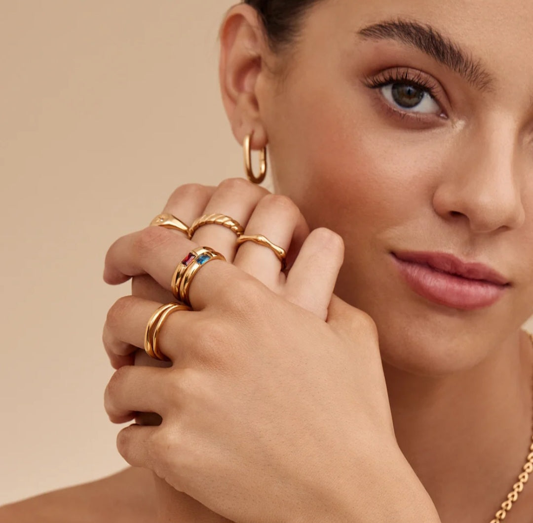 Anillo Birthstone Delicado