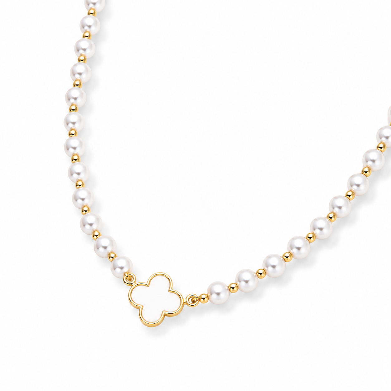Collar Trébol Perla